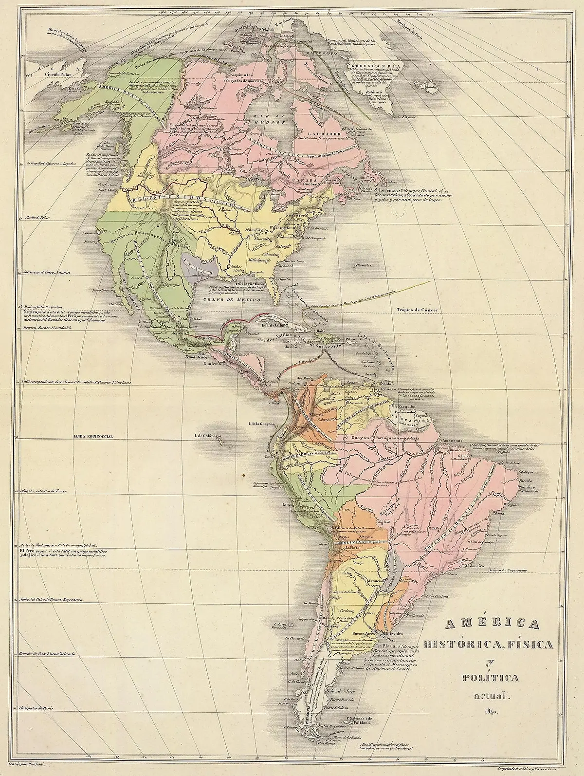 América histórica, física y política